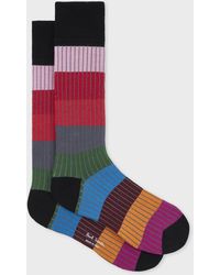 Paul Smith - Ribbed Colour Block Socks - Lyst