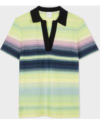 Paul Smith - Lime Cotton 'untitled Stripe' Polo Top Yellow - Lyst