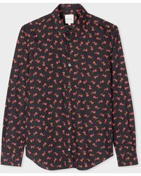 Paul Smith - Super Slim-fit Black 'year Of The Dragon' Shirt - Lyst
