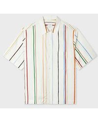 Paul Smith - Ecru 'Painted Signature Stripe' Short-Sleeve Shirt - Lyst