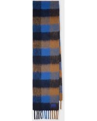 Paul Smith - And Tan Brushed Check Scarf - Lyst