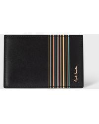 Paul Smith - Leather 'Signature Stripe Block' Credit Card Holder - Lyst