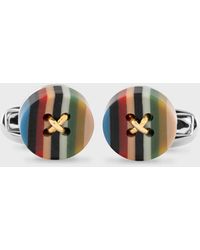 Paul Smith - Signature Stripe' Button Cufflinks Multicolour - Lyst