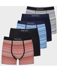 Paul Smith - 'Signature Stripe' And Plain Long Boxer Briefs Seven Pack - Lyst