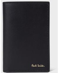 Paul Smith - Black 'signature Stripe' Interior Leather Credit Card Wallet - Lyst
