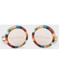 Paul Smith - Circle 'signature Stripe' Cufflinks Multicolour - Lyst