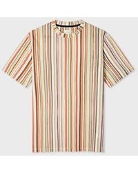 Paul Smith - 'Painted Signature Stripe' Cotton T-Shirt - Lyst