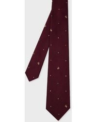 Paul Smith - Burgundy Silk 'Polka Dot Rabbit' Tie - Lyst