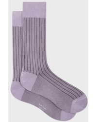 Paul Smith - Light Ribbed Cotton-Blend Socks - Lyst