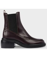 Paul Smith - Burgundy Leather 'Baeza' Boots - Lyst