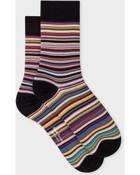 Paul Smith - Women's 'signature Stripe' Silk-mix Socks - Lyst
