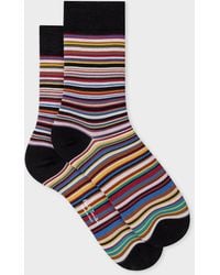 Paul Smith - Women's 'signature Stripe' Silk-mix Socks - Lyst