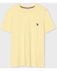 PS by Paul Smith - Yellow Cotton Zebra Logo T-shirt - Lyst