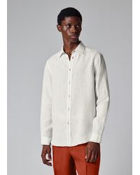 Paul Smith - Regular-Fit Ecru Linen Contrast-Stitch Shirt - Lyst