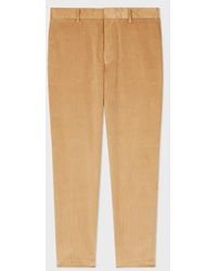 Paul Smith - Tapered-Fit Tan Cotton-Blend Corduroy Trousers - Lyst