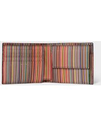 Paul Smith - Leather 'Signature Stripe' Interior Billfold And Coin Wallet - Lyst