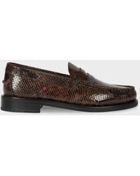 Paul Smith - Dark 'Rialto' Snake Effect Loafers - Lyst