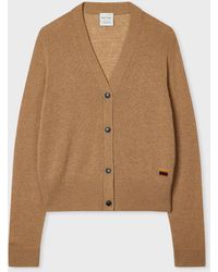 Paul Smith - Tan Cashmere Knitted Cardigan - Lyst