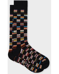 Paul Smith - Cotton-Blend 'Signature Stripe Check' Socks - Lyst