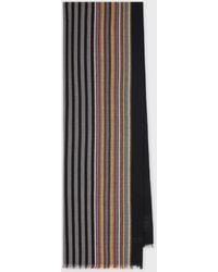 Paul Smith - Viscose-Wool 'Signature Stripe' Edge Scarf - Lyst