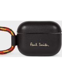 Paul Smith - X Native Union - Black Leather Airpod Pro Case With Rope Lanyard - Lyst