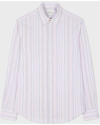Paul Smith - Slim-fit White 'signature Stripe' Cotton Shirt - Lyst