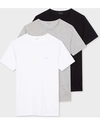 Paul Smith - Mixed Colour Organic Cotton Logo Lounge T-shirts Three Pack Multicolour - Lyst