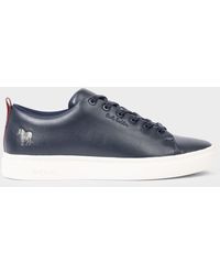 Paul Smith - Navy Leather 'lee' Trainers Blue - Lyst