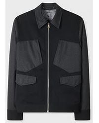 Paul Smith - Dark Wool And Cotton-Blend Mix-Up Jacket - Lyst
