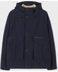 PS by Paul Smith - Navy Recycled Nylon Hooded Fishing Jacket Blue - Lyst
