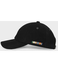 Paul Smith - 'Signature Stripe' Trim Suede Baseball Cap - Lyst