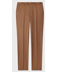 Paul Smith - Tapered-Fit Cinnamon Overdyed Wool-Cashmere Flannel Trousers - Lyst