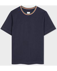 Paul Smith - Navy Cotton 'signature Stripe' T-shirt Blue - Lyst