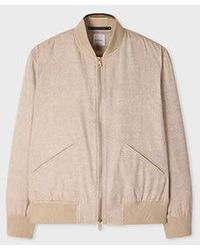 Paul Smith - Sand Linen-Silk Bomber Jacket - Lyst