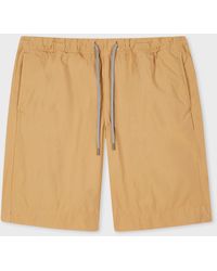 PS by Paul Smith - Tan Cotton Drawstring-waist Shorts Brown - Lyst