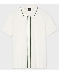 Paul Smith - Ecru Button-Front Stretch-Cotton Polo Shirt - Lyst