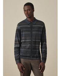 Paul Smith - Textured Stripe Merino Wool Cardigan - Lyst