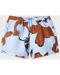 Paul Smith - Sky 'Shadow Floral' Swim Shorts - Lyst