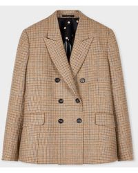 Paul Smith - Camel Lovat Tweed Double-Breasted Blazer - Lyst