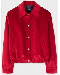 PS by Paul Smith - Red Corduroy Bomber Jacket - Lyst