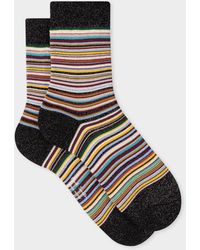 Paul Smith - Women's Glitter 'signature Stripe' Socks - Lyst