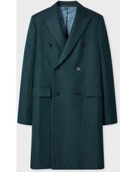 Paul Smith - And Houndstooth Wool-Blend Double Breasted Overcoat - Lyst