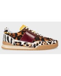 Paul Smith - Leather Animal Print 'Dover' Retro Gum Trainers - Lyst