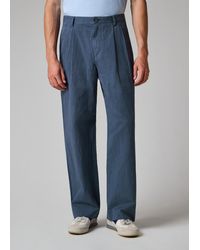 Paul Smith - Washed Cotton-Linen Double Pleat Trousers - Lyst