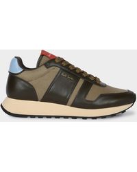 Paul Smith - Khaki Leather 'eighties' Trainers Brown - Lyst