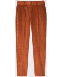 PS by Paul Smith - Tapered-fit Rust Corduroy Trousers Brown - Lyst