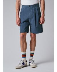 Paul Smith - Cotton-Linen Double-Pleat Shorts - Lyst