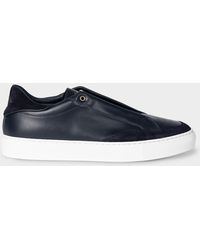 Paul Smith - Navy Leather 'sato' Trainers Blue - Lyst