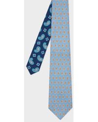 Paul Smith - Light And 'Contrast Paisley' Silk Tie - Lyst