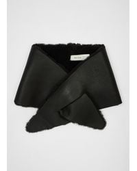 Paul Smith - Leather Shearling Stole Scarf - Lyst